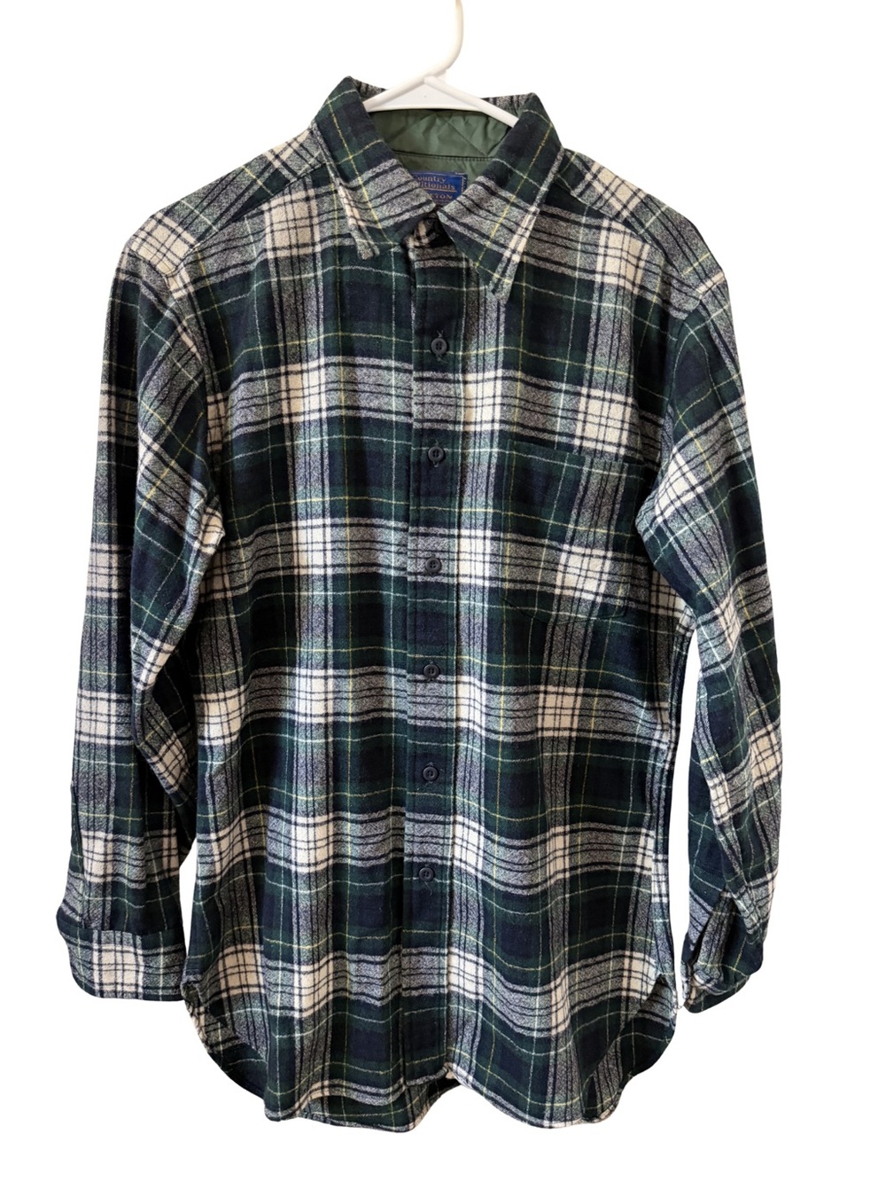 Pendleton Green & White Plaid Button-Down Shirt